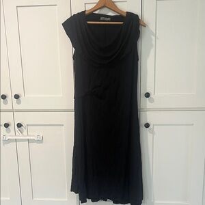 Chalet et Ceci Black bamboo and recycled polyester sleeveless dress XS